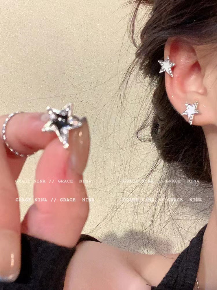 You Asymmetric Star Zircon Female High-grade Earrings