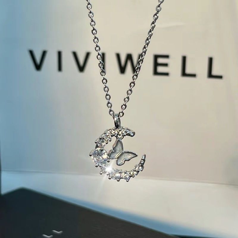 Moon Diamond Butterfly Snowflake Niche Temperament Necklace
