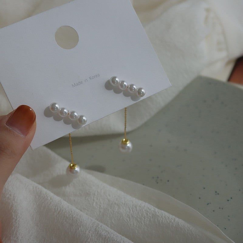 Women's Design Pearl With Thin Face Simple Ear Line
