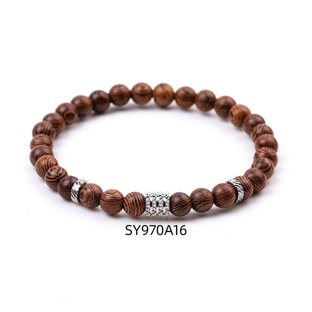 Stainless Steel Frosted Indian Agate Tigereye Striped Bracelets