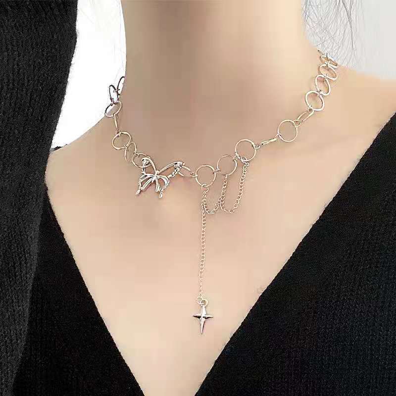 Women's & Men's Fashion Simple Titanium Steel Sweater Chain Personalized Hip Hop Necklace