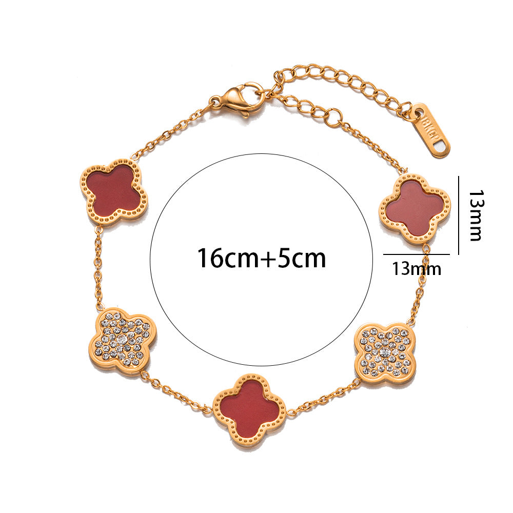 Diamond Rose Gold Fashion Charm Pork Bracelet
