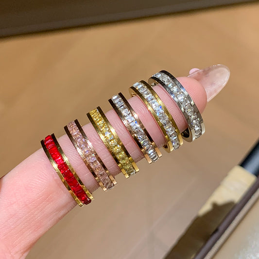 Female Light Luxury High Sense Little Finger Titanium Steel Design Ring