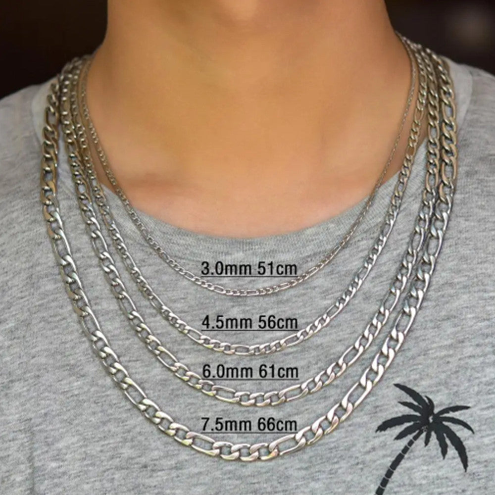 Stainless Steel Figaro Three-room One Popular Side Necklace