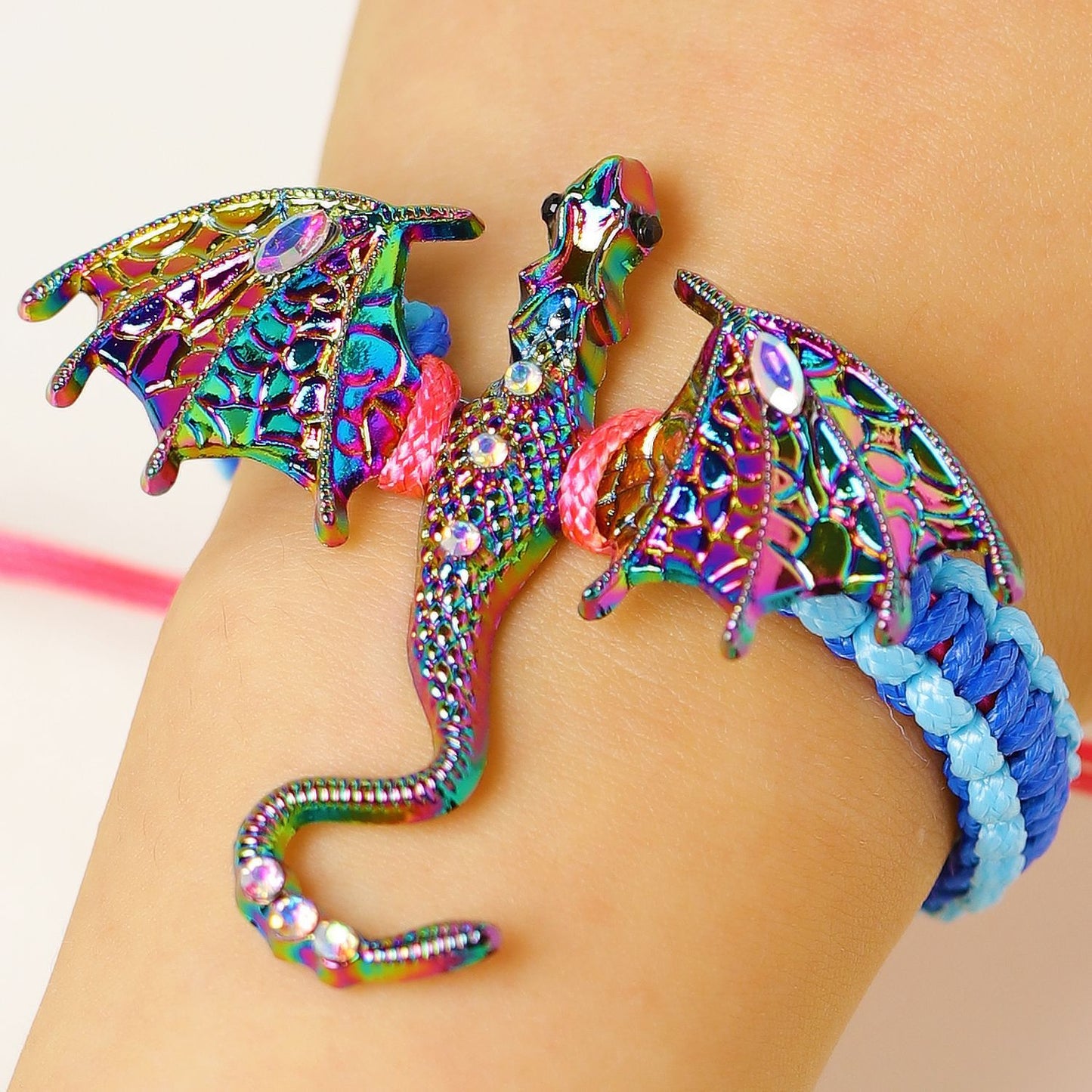 Men's Retro Colorful Oil Dragon Female Exaggerated Personalized Bracelet