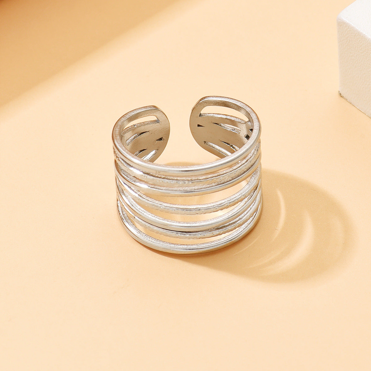 High-grade Stainless Steel Retro Opening Geometric Rings