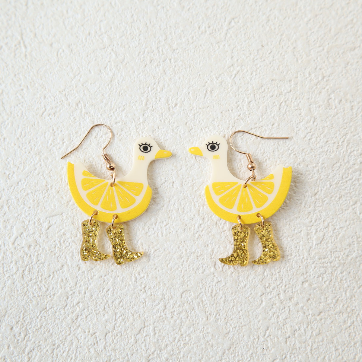 Women's Acrylic Funny Printed Lemon Watermelon Duck Earrings