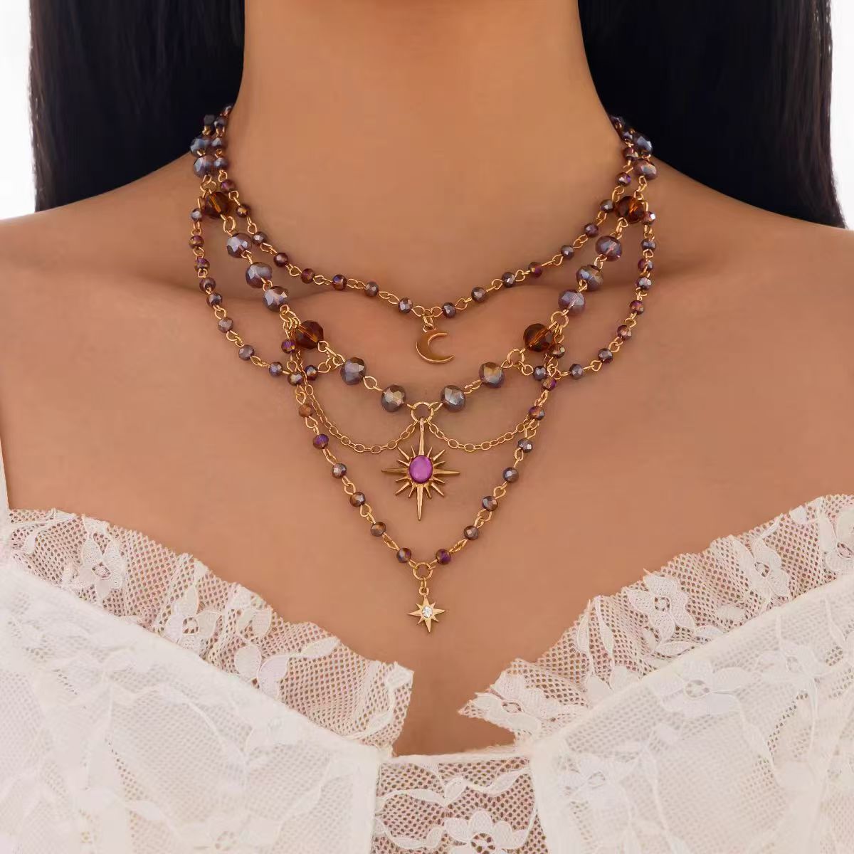 Exaggerated Love Neck Niche Personality Design Light Necklace