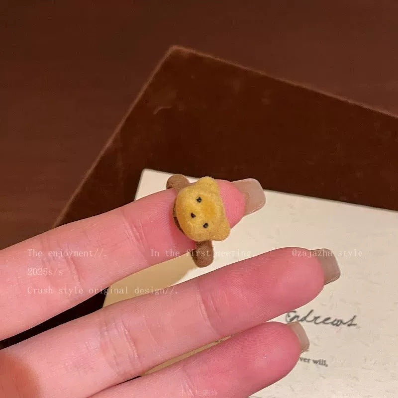 Imitation Blue Treasure Egg Noodles Bow Female Niche Ring