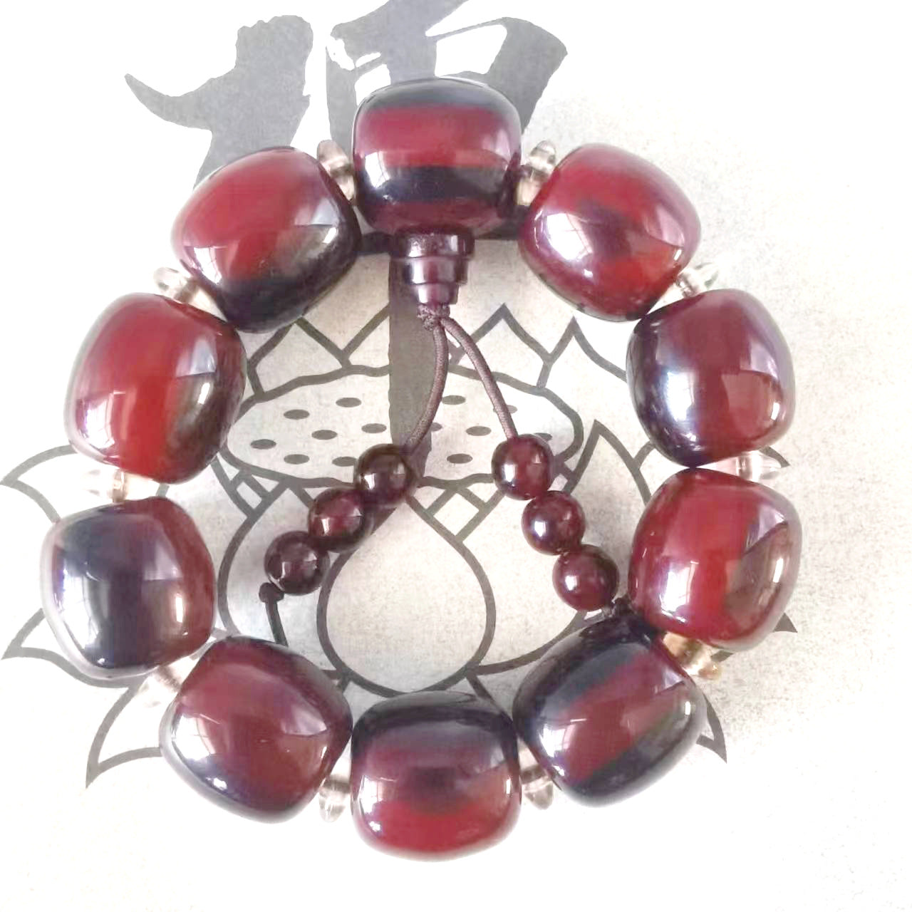 Barrel Bead Antelope Peace Buckle Rosary Resin Craft Bracelet