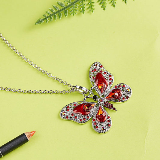 Women's Retro Multicolor Butterfly Personality Alloy Sweater Necklaces