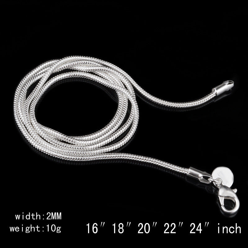 Snake Chain Bones Sier Plated Choker Necklaces