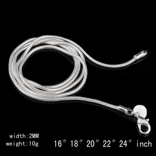 Snake Chain Bones Sier Plated Choker Necklaces
