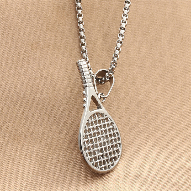 Men's Titanium Steel Tennis Rackets Personality Punk Pendants