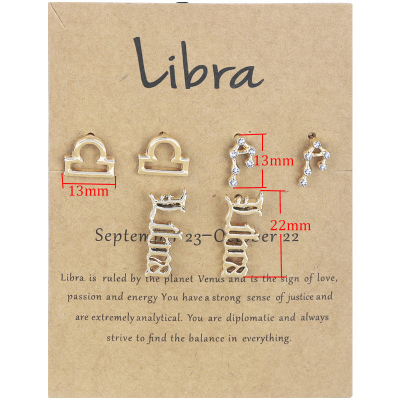 Twee Constellation Symbol Diamond Retro Alphabet Rings