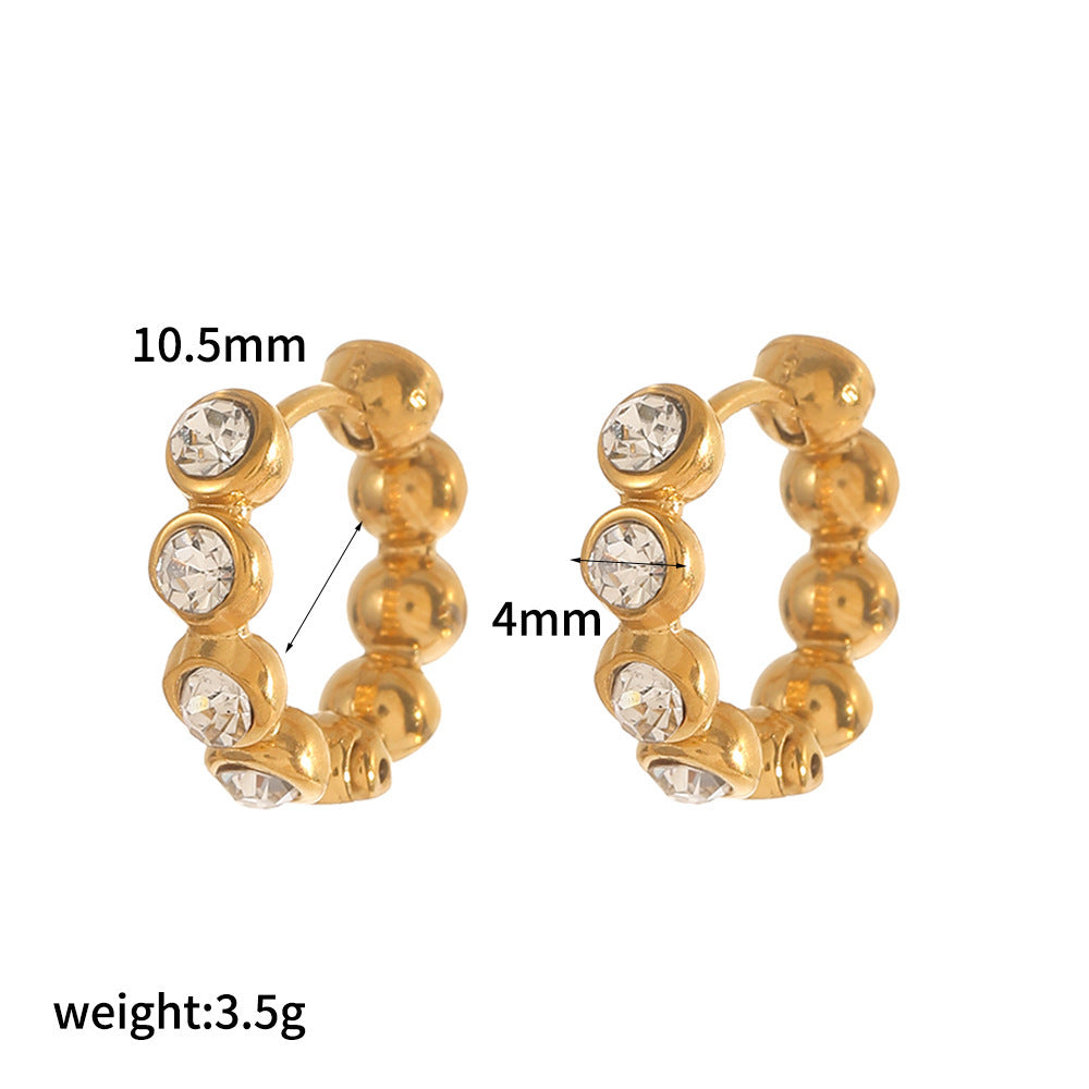 Women's Diamond Point Pearl Stainless Steel Light Rings
