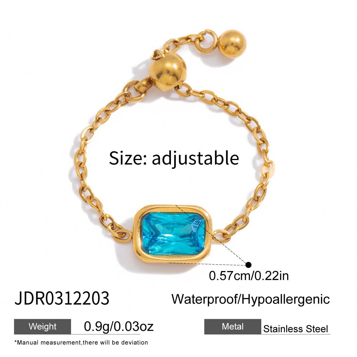 Steel Zircon Pull Adjustable Niche High-grade Ring