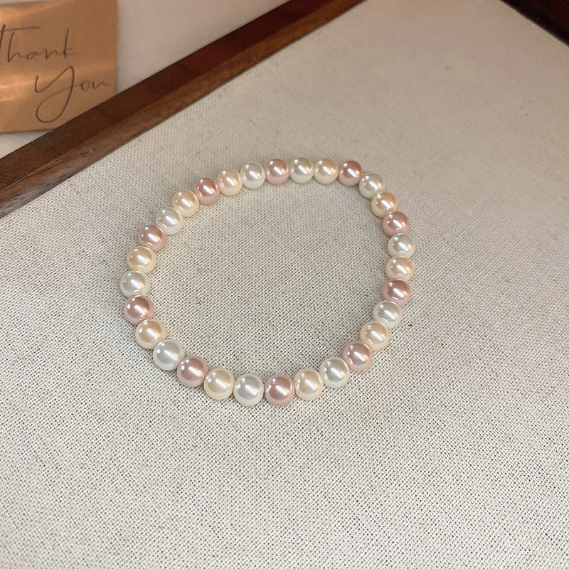 Women's Pearl Buckle French Fashion Design Retro Love Temperament Bracelets