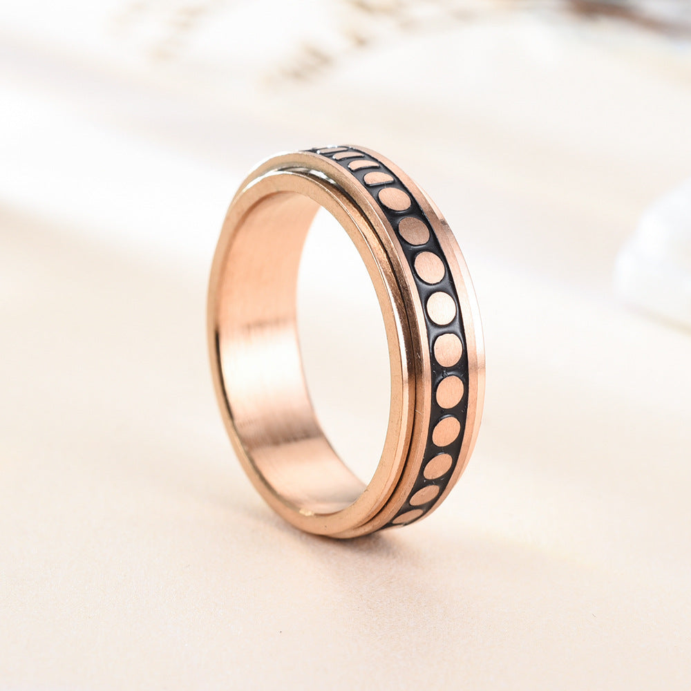 Dot Titanium Steel Can Be Rotatable Rings