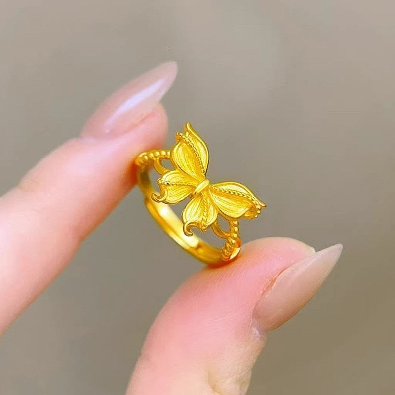 Women's & Men's Style Simple Flower Starry Meteor Shower Wide Rings