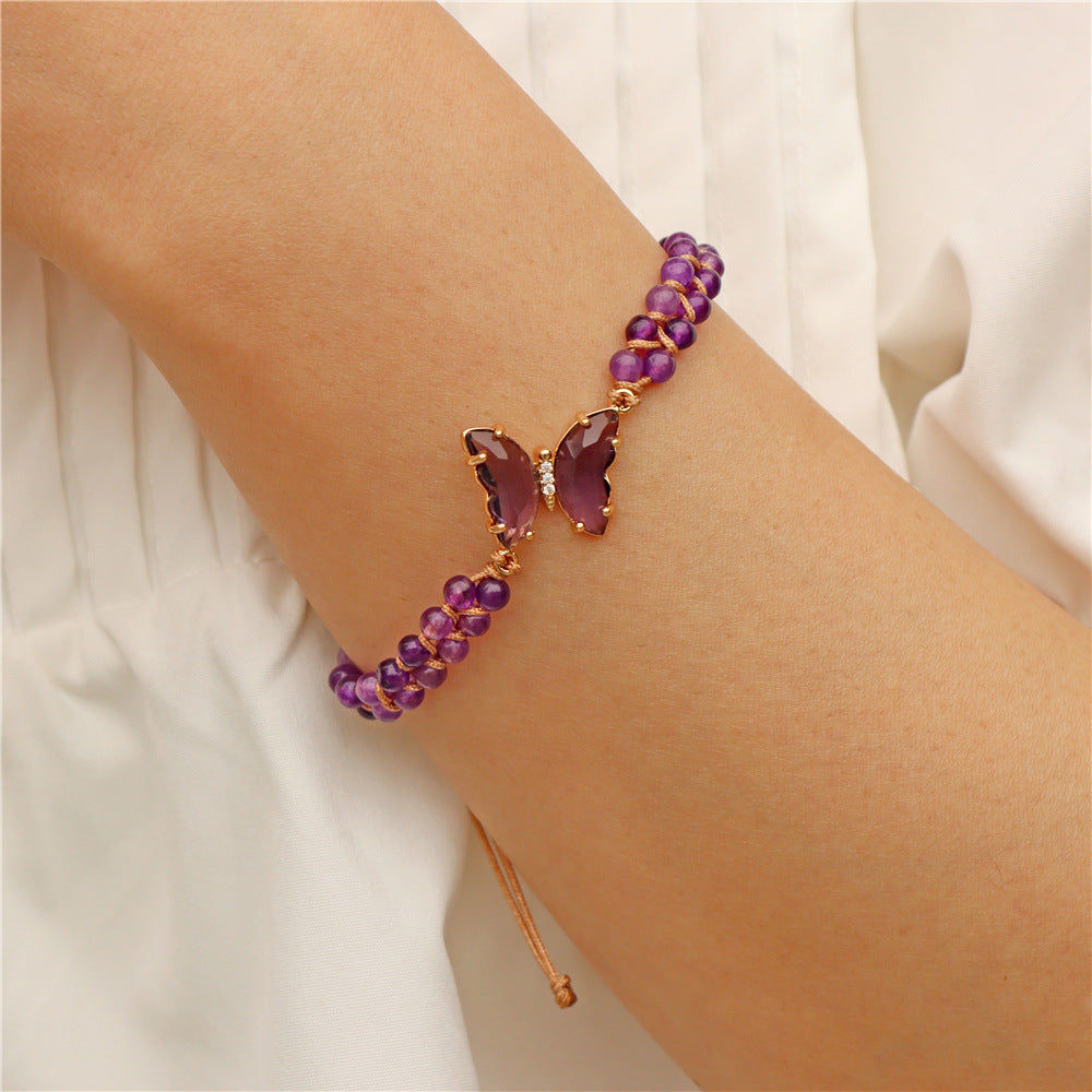 Butterfly Accessories Artificial Crystal Beads Weaving Bracelets