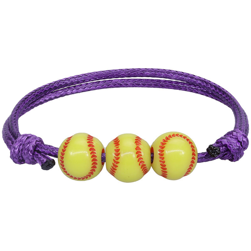 Basketball Baseball Wax Line Woven Softball Tennis Rugby Bracelets