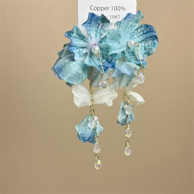 Women's Summer Flower Tassel High-grade Seaside Vacation Style Earrings