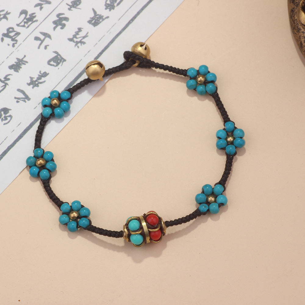 Women's & Men's Nepal Flower Carrying Strap Summer Tourist Scenic Spot Bracelet