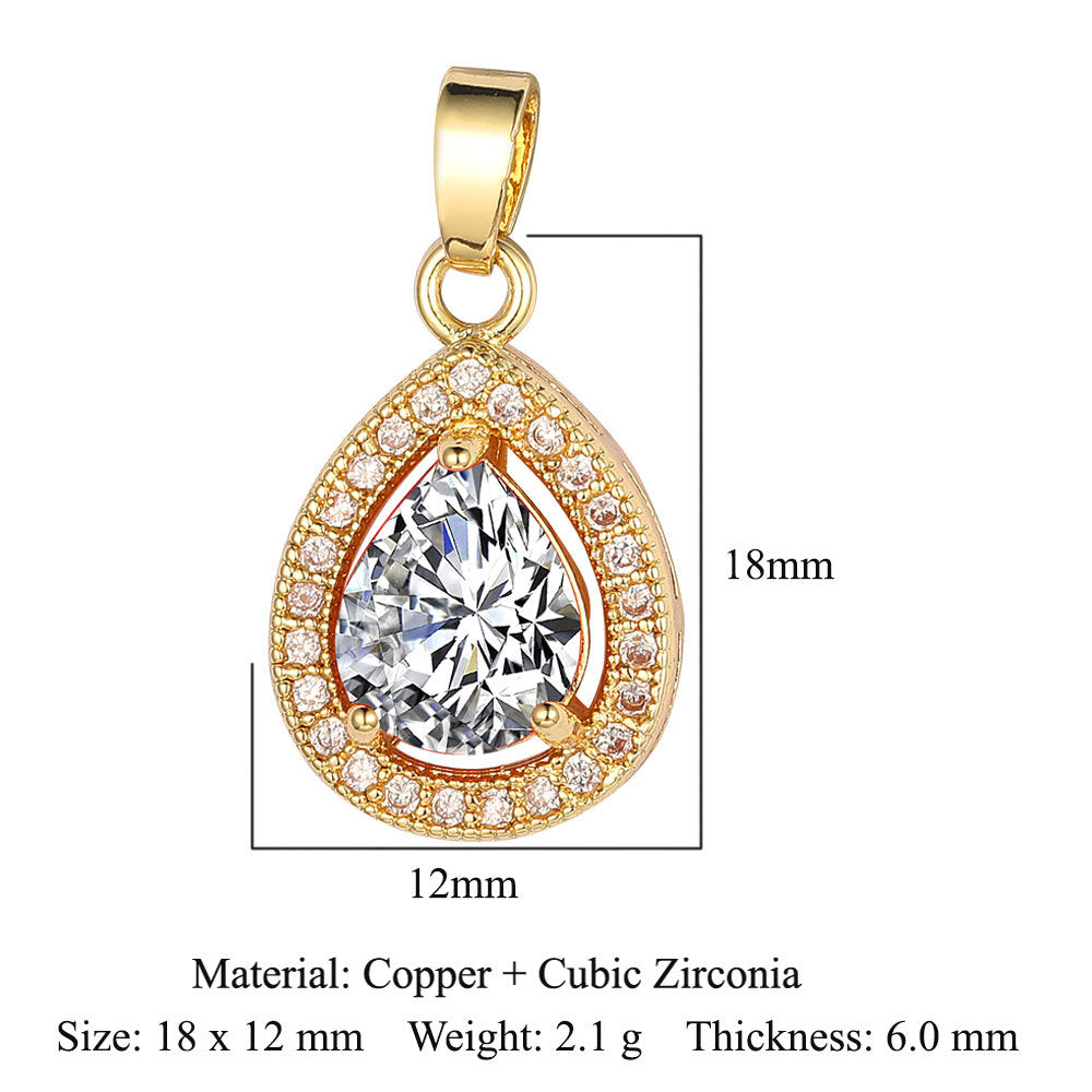 Water Drop Square Heart-shaped Leaves Female Pendants