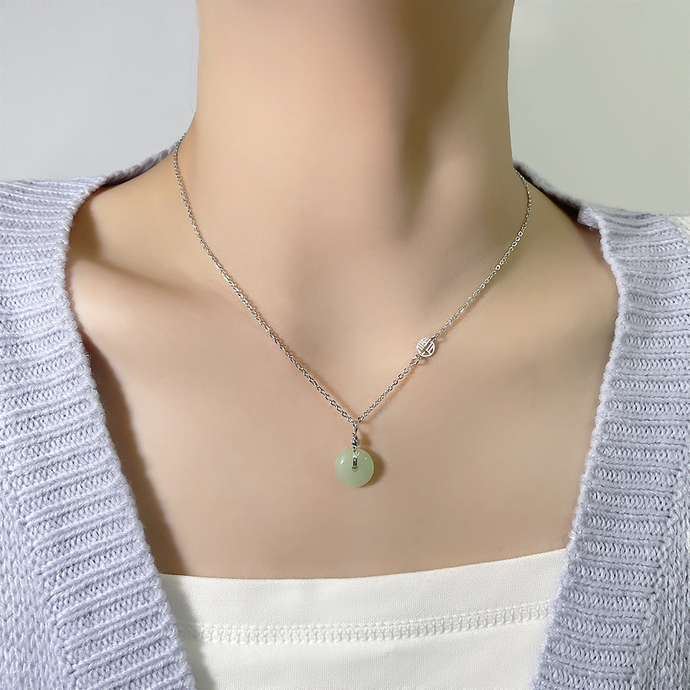 Clavicle Chain Exquisite Retro National Trend Blessing Card Safe Joy Necklaces