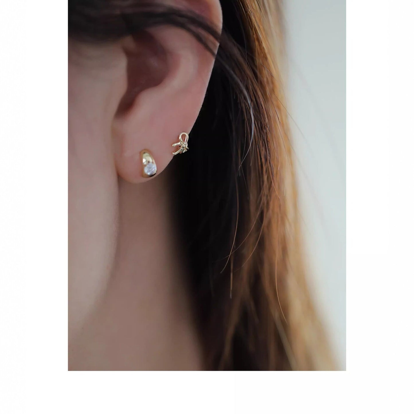 Women's Sier Gold Plated Ear Clip Style Exquisite Small Bone Fashionable Earrings