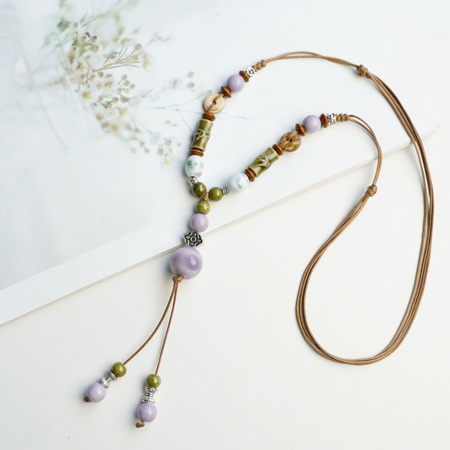 Style Personalized Trendy Ceramic Geometric Colorful Fish Long High-grade Necklace