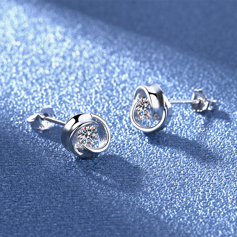 Women's For Sier-plated Ear Rotating Love Simple Stud Earrings