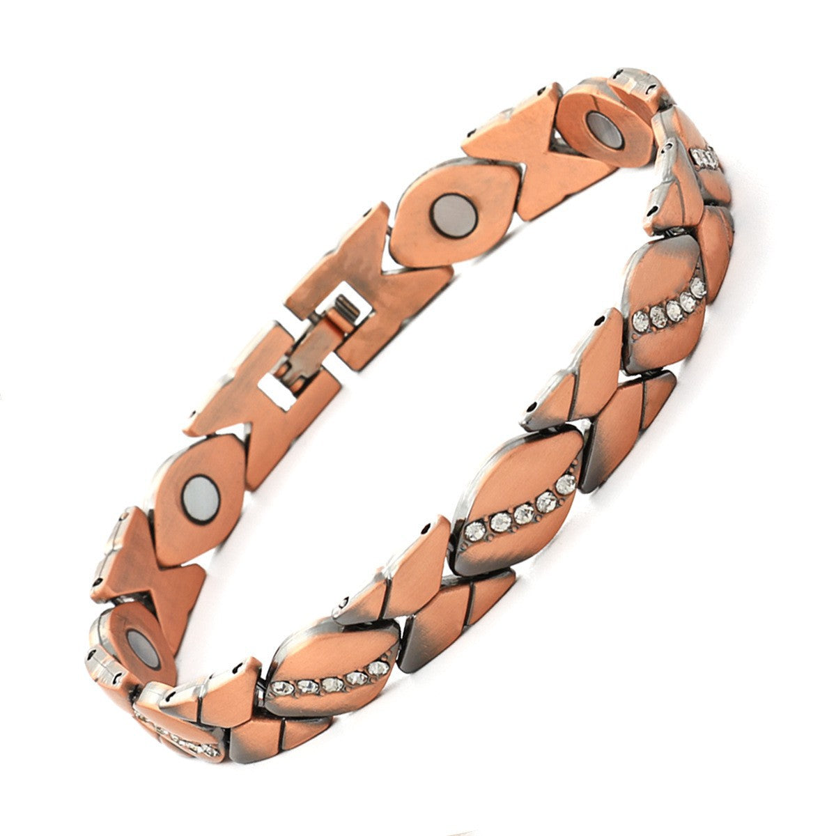 Women's Magnet High-grade Bronze Leaf Brushed Creative Bracelet