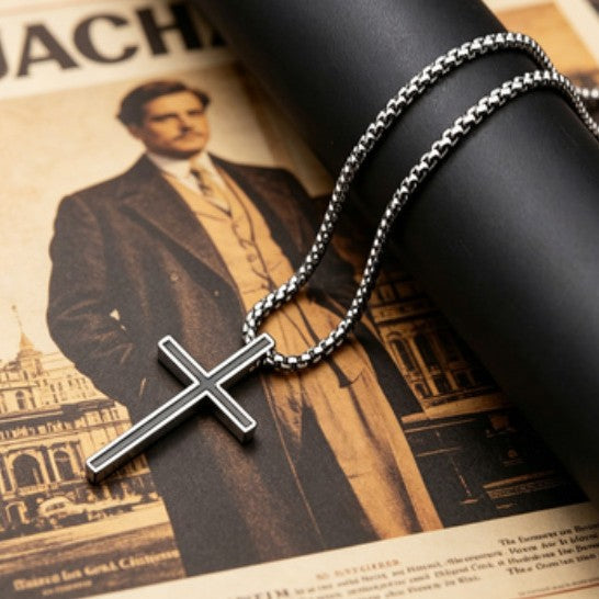 Men's Personalized Titanium Steel Fashion Hip Hop Cross Long Necklace