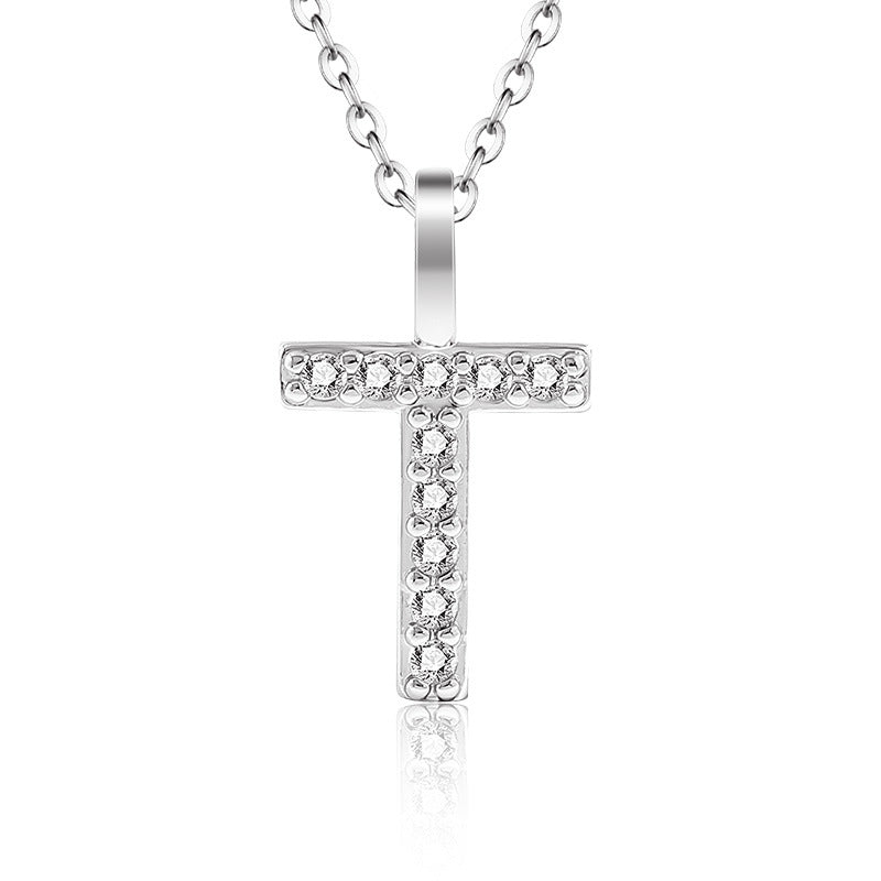 Diamond Inlaid Zircon English Letter Female Pendants