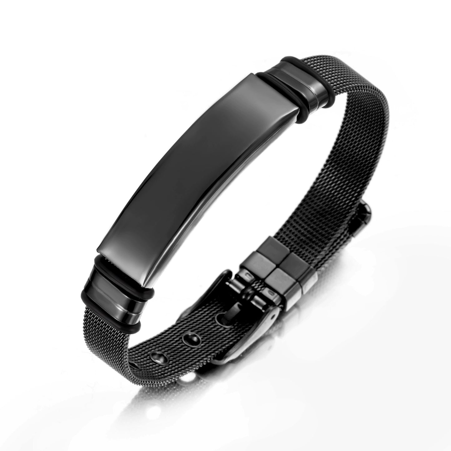 Glossy Can Carve Writing Stainless Couple Inscribed Medical Mark Bracelet