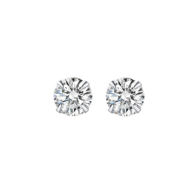 Women's Ear Bone Pin Sier For Simple Stud Earrings