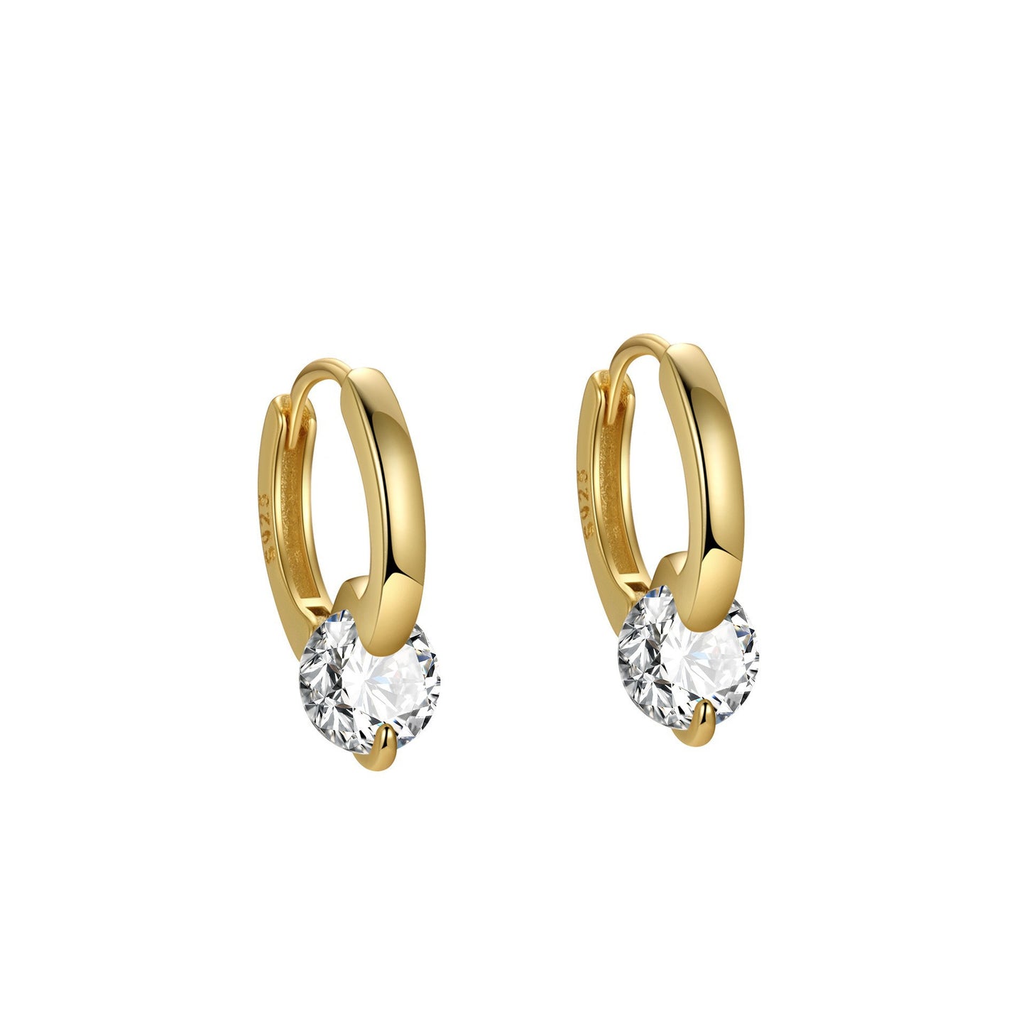 Women's Sterling Sier Zircon Fashion Ear Punk Earrings
