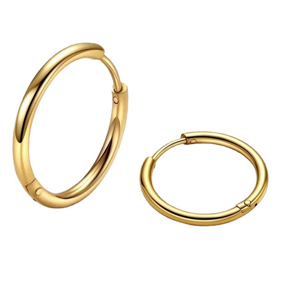 Titanium Steel Stainless Coil Fashion Circle Ear Earrings