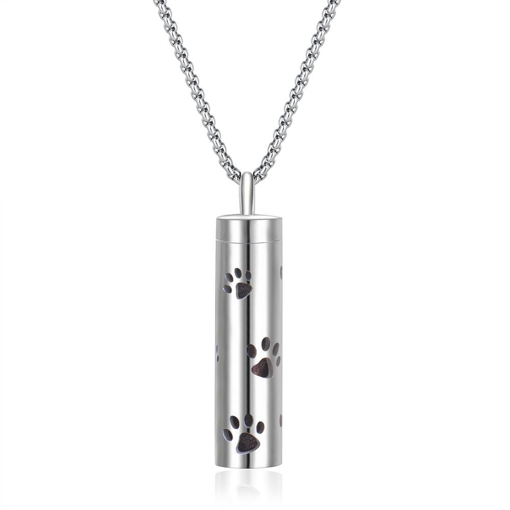 Perfume Bottle Essential Oil Stainless Steel Cylinder Corrugated Couple Pendants