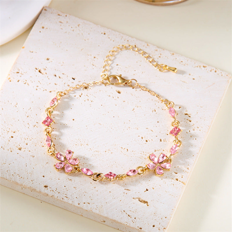 Women's Summer Flower Fashion Fresh Crystal Flowers Bracelets