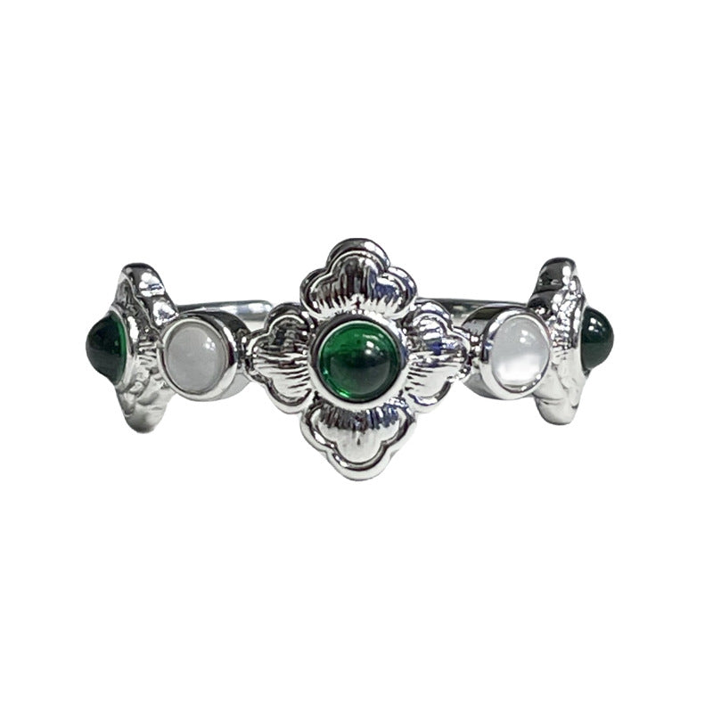 Women's High-grade Palace Style Hollow Brushed Vintage Rings