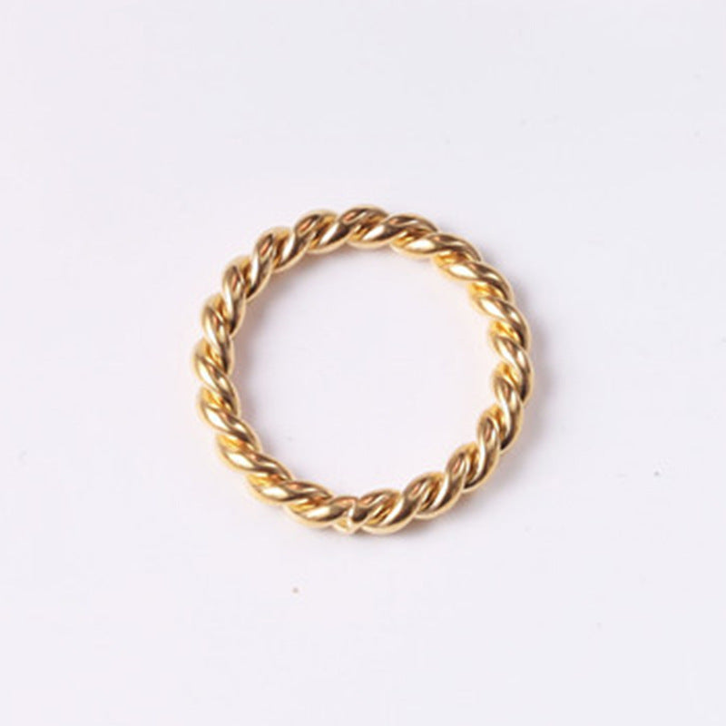 Vintage Female Titanium Steel Plated Gold Rings