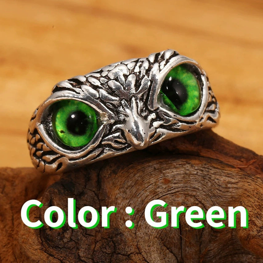 Women's & Men's Vintage Owl Hip Hop Carved Pattern Ring