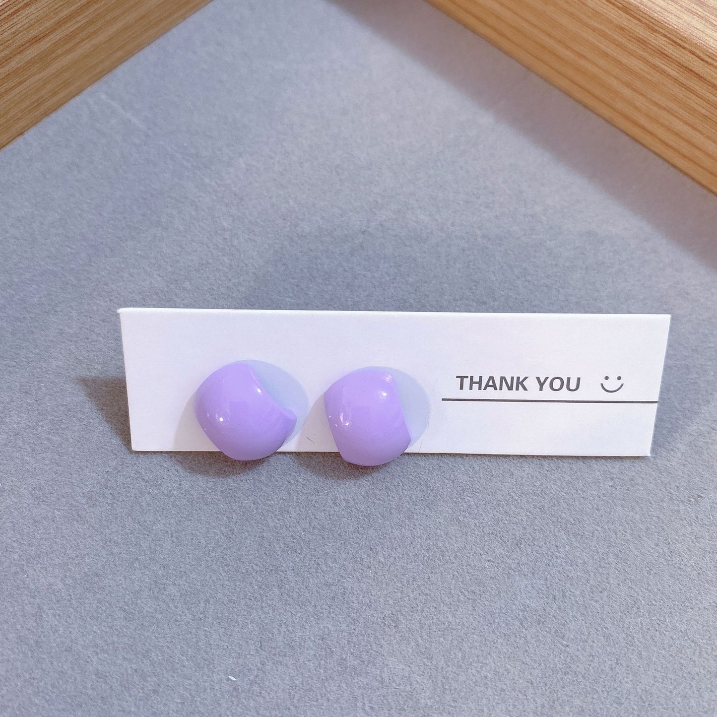 Color Series Small Shaped Sier Ear Bone Versatile Fashion Geometry Stud Earrings