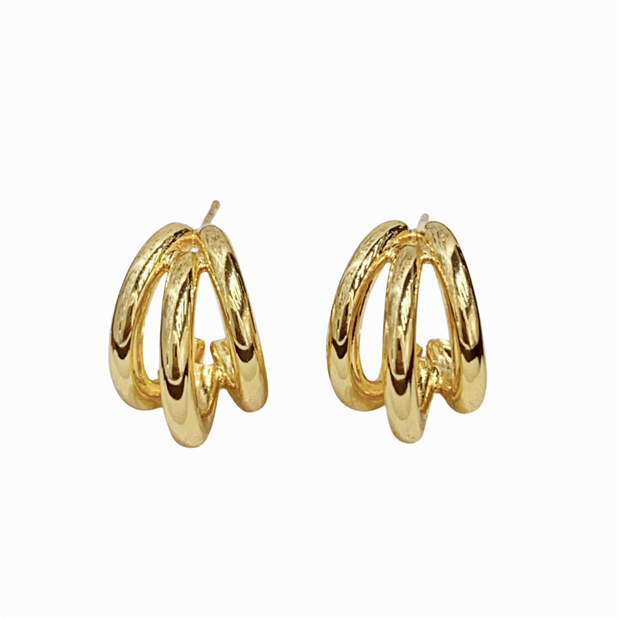 Women's Copper Gold-plated Cold Style Iii Metal Earrings