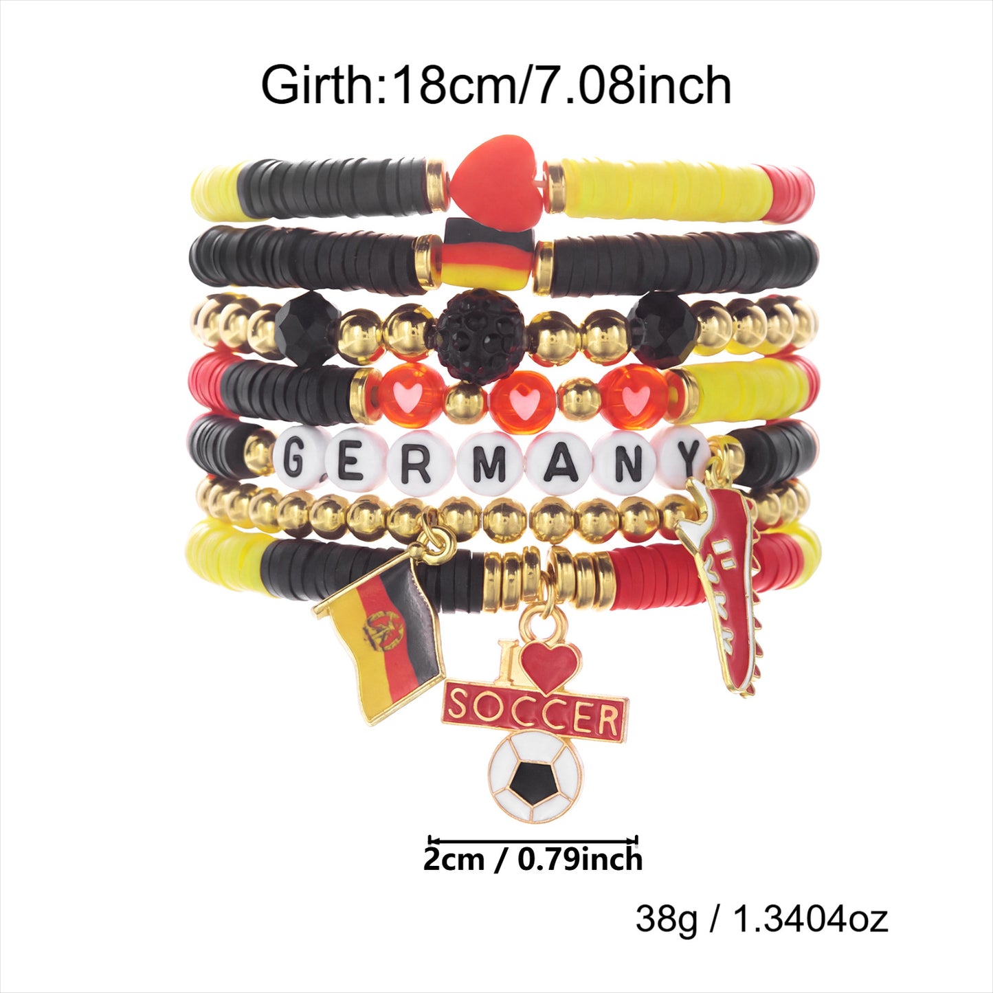 Style Theme Argentina Brazil Germany Football Game Bracelet