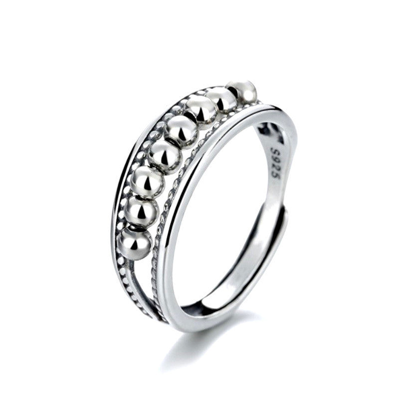 Women's Sier Anxiety Three-ring Smart Index Finger Rotating Ring
