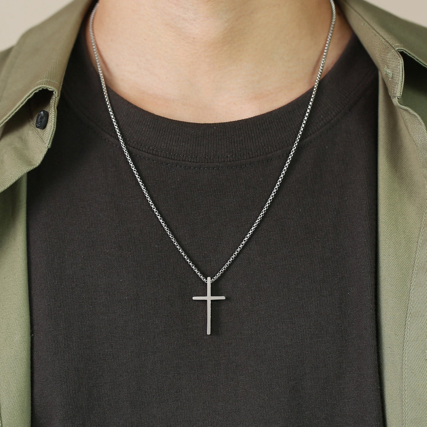 Women's & Men's Stainless Steel Light Cross Pearl Chain Pendants